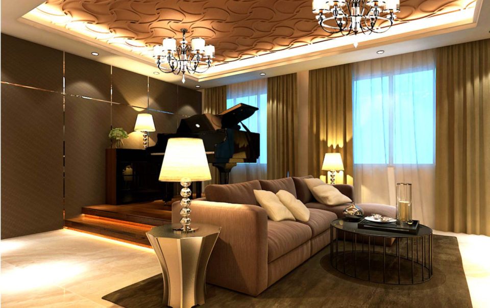 Luxury Contemporary Luxury Suite Styled Living Room Interior Design at Choa Chu Kang HDB