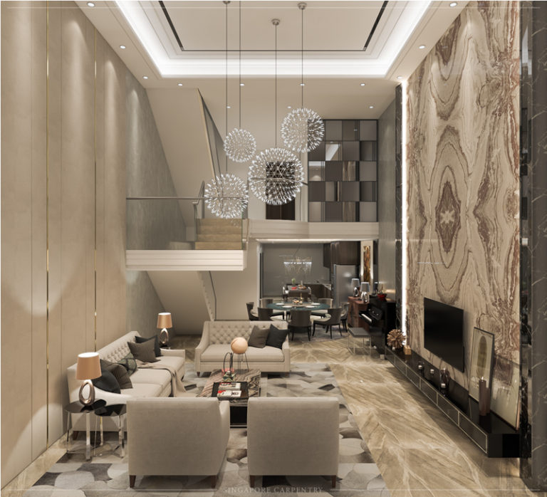 Modern Oriental Kew Cresent Living Room Design