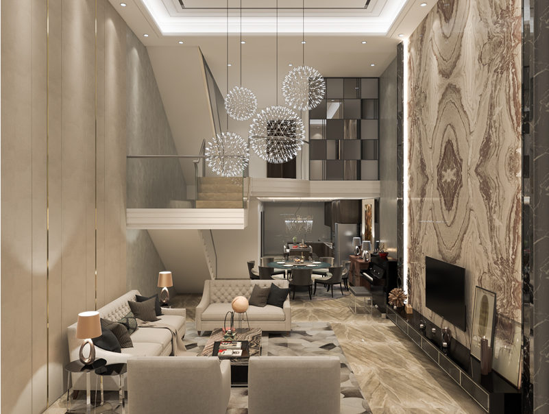 Modern Oriental Kew Cresent Living Room Design