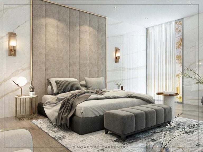 Luxury interior renovation singapore carpentry master bedroom