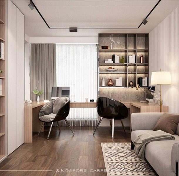 luxury interior study room home office singapore renovation