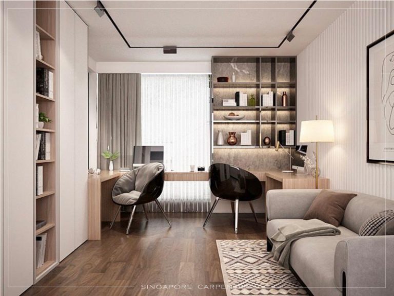 luxury interior study room home office singapore renovation