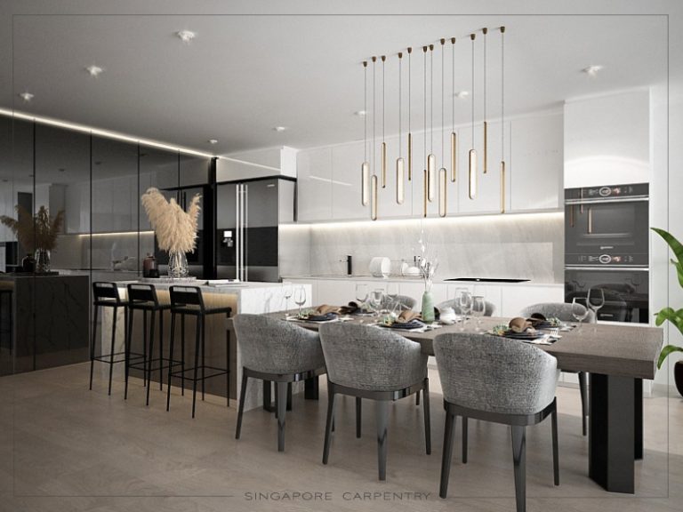 Classy dining room, luxurious, modern