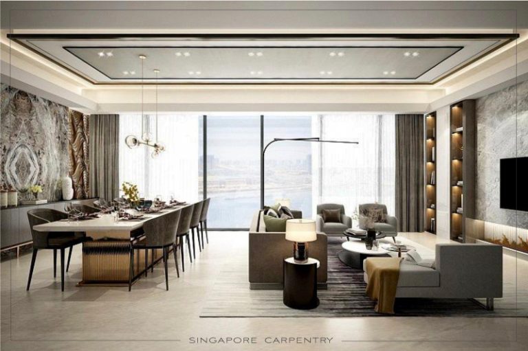 Classy and sophisticated living room, modern living with elegant furnitures, design and build