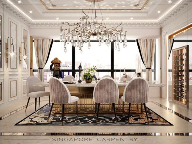 Classy dining room, luxurious, modern interior design