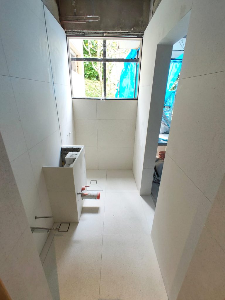 Bathroom Terrazo Tiling Interior Renovation Work In Progress