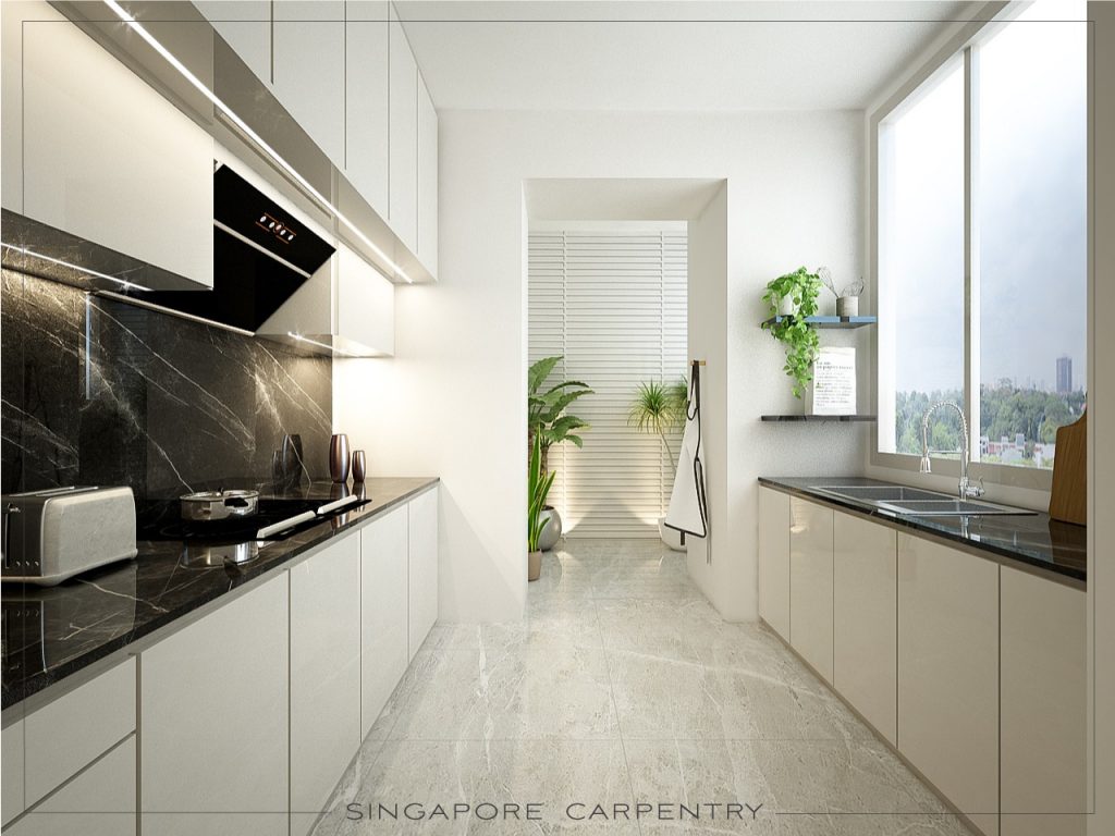 Clean and Modern Penthouse Interior Design - Carpentry Singapore