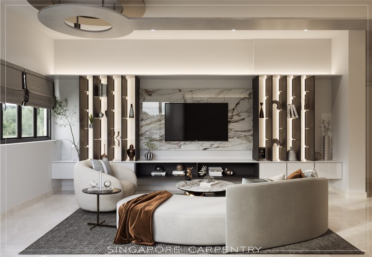 modern cozy organic interior design renovation Bayshore Park Condo singapore