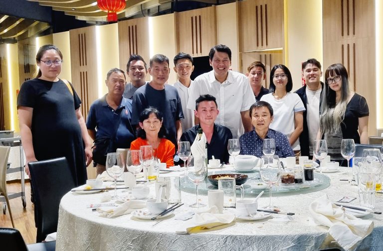 Singapore Carpentry group photo for Chinese New Year celebration at Sky View Pavilion Restaurant