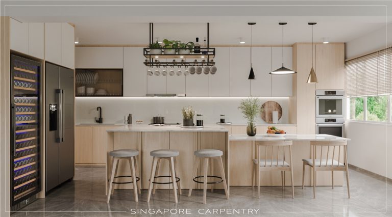 kitchen interior design light and airy modern, kitchen cabinets with wood