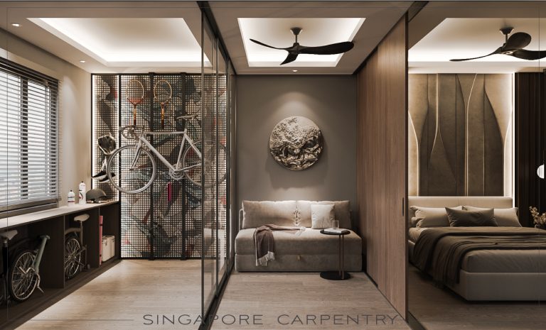 bedok HDB modern dark luxury renovation interior design