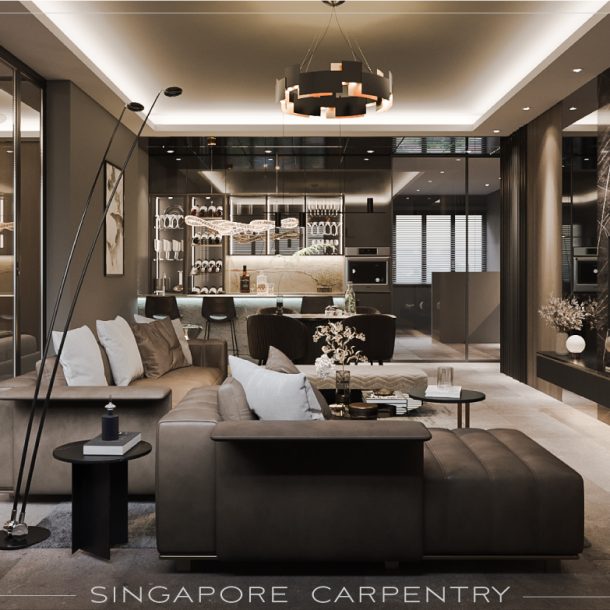 bedok HDB modern dark luxury renovation interior design