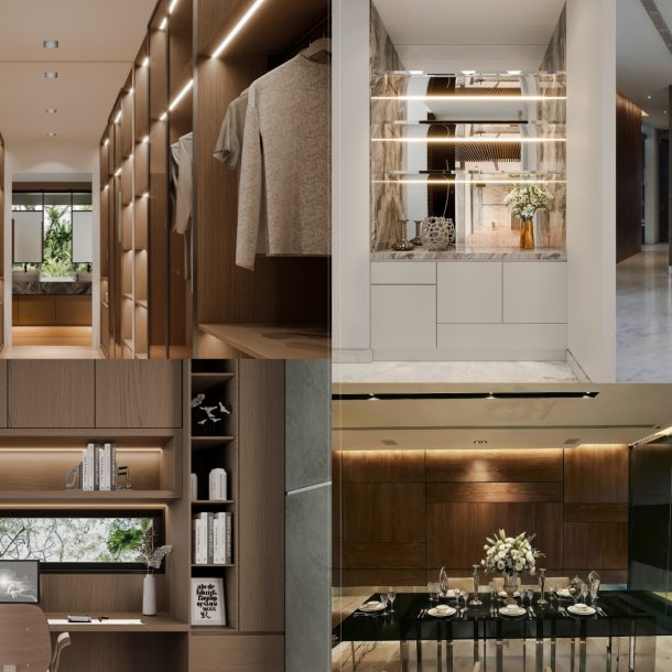 modern luxury residence at Sentosa Ocean Drive carpentry design