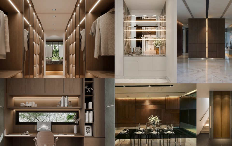 modern luxury residence at Sentosa Ocean Drive carpentry design