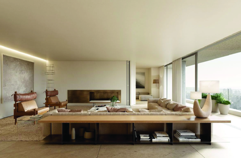 Living room interior design for USA client