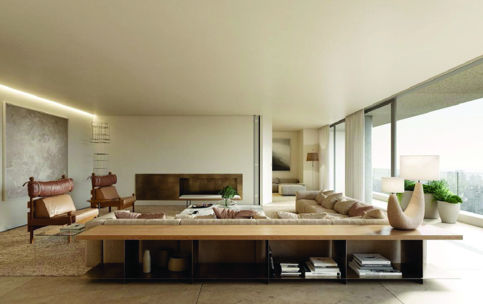 Living room interior design for USA client